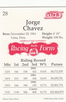 1993 Jockey Star #28 Jorge Chavez Back